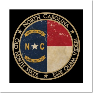 Vintage North Carolina USA United States of America American State Flag Posters and Art